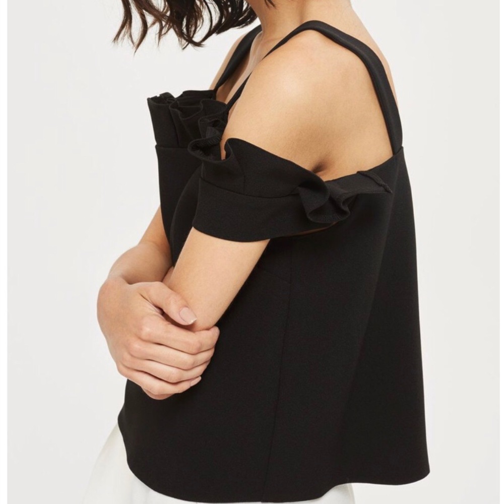 CLOSET CLOSING • Black Ruffle Top - Picture 2 of 5
